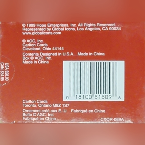 BOB HOPE VINTAGE Carlton Cards ornament Herilom Collection Bob Hope 1999 - Picture 4 of 6